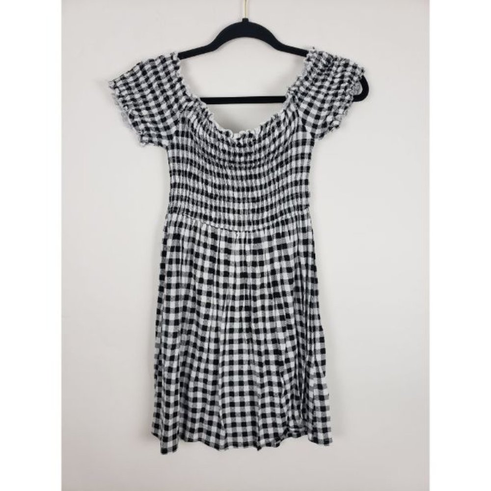 ASOS Plaid Prairie Off Shoulder Dress Size 4